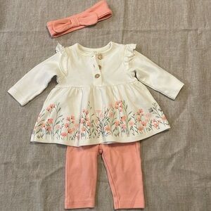Little Me 3pc Set Spring Summer 0-3 Months